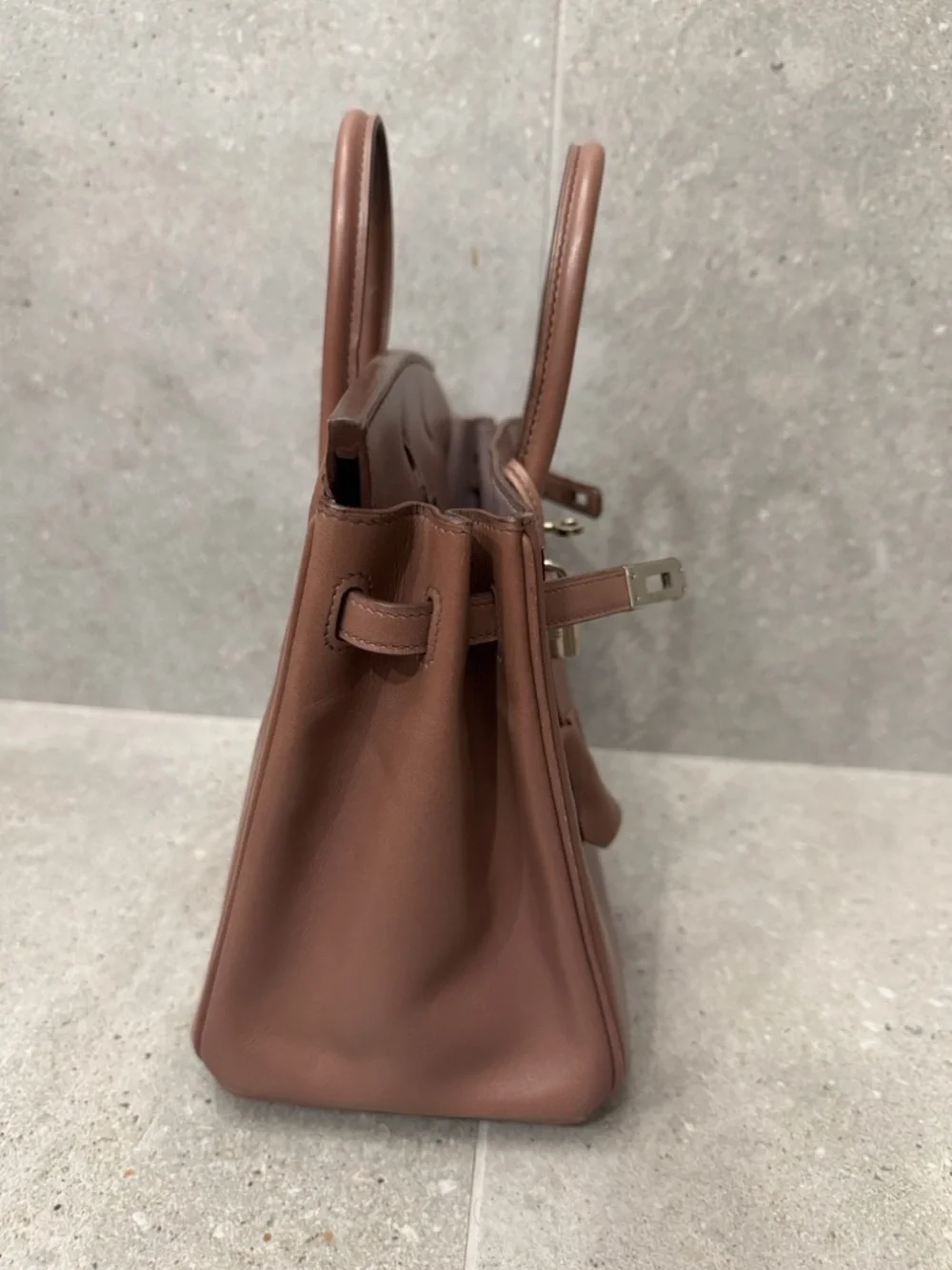 Hermes Birkin 25 Griolet Tadelakt With Palladium Hardware